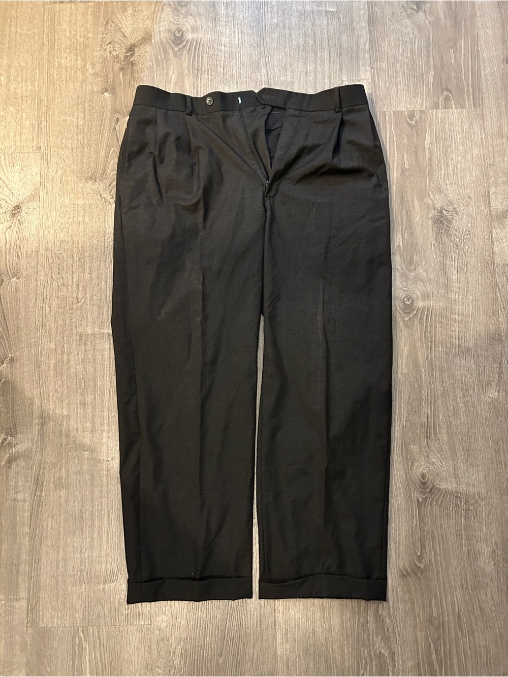 Brooks Brothers Loro Piana Black Dress Trousers - Pleated Front